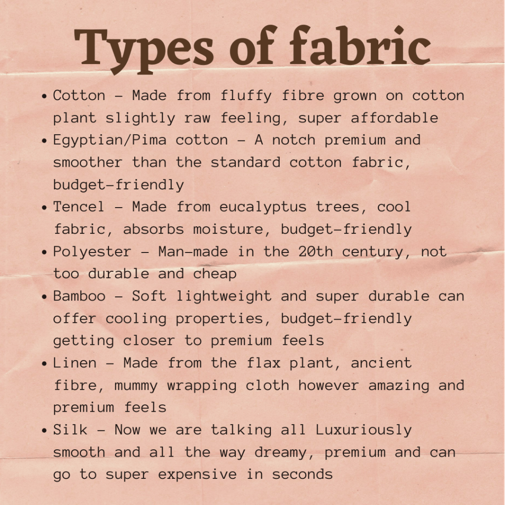 type of fabrics, how to choose fabric, fabric type,