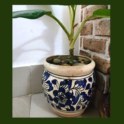 Blue pottery vase
